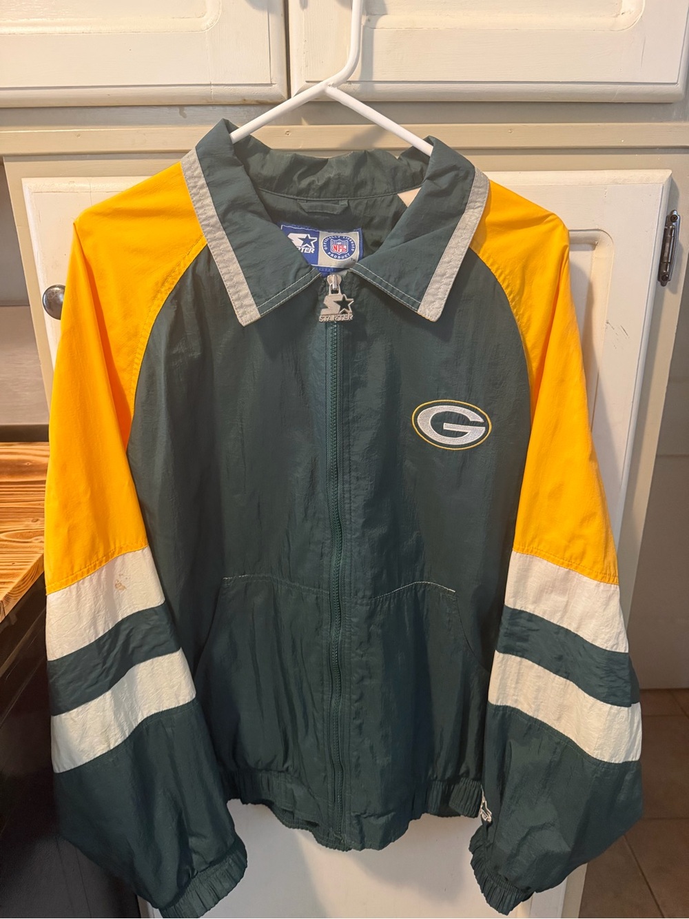 Vintage STARTER Green & Yellow Men's Windbreaker Jacket